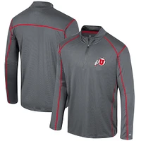 Men's Colosseum Black Utah Utes Cameron Quarter-Zip Windshirt