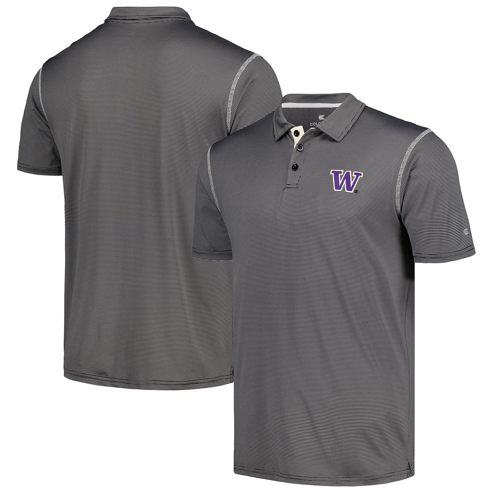 Men's Colosseum Black Washington Huskies Cameron Polo