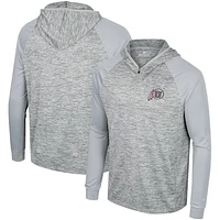 Men's Colosseum Gray Utah Utes Cybernetic Raglan Quarter-Zip Hooded Top