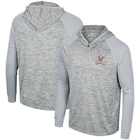 Men's Colosseum Gray Virginia Cavaliers Cybernetic Raglan Quarter-Zip Hooded Top