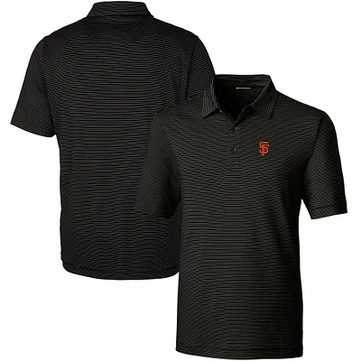 Men's Cutter & Buck  Black San Francisco Giants Forge Pencil Stripe Stretch Polo