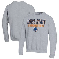 Men's Champion  Gray Boise State Broncos Gymnastics Stack Powerblend Pullover Sweatshirt