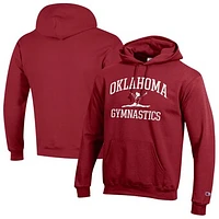 Men's Champion  Crimson Oklahoma Sooners Gymnastics Icon Powerblend Pullover Hoodie