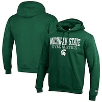 Men's Champion  Green Michigan State Spartans Gymnastics Stack Powerblend Pullover Hoodie