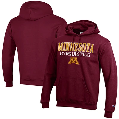 Men's Champion  Maroon Minnesota Golden Gophers Gymnastics Stack Powerblend Pullover Hoodie