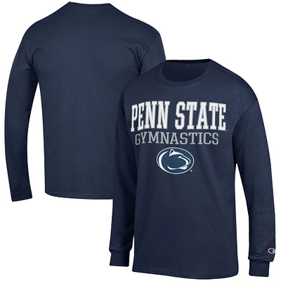Men's Champion  Navy Penn State Nittany Lions Gymnastics Stack Long Sleeve T-Shirt