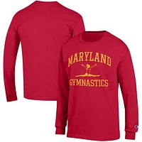 Men's Champion  Red Maryland Terrapins Gymnastics Icon Long Sleeve T-Shirt