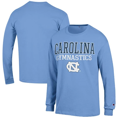 Men's Champion  Carolina Blue North Tar Heels Gymnastics Stack Long Sleeve T-Shirt