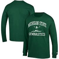Men's Champion  Green Michigan State Spartans Gymnastics Icon Long Sleeve T-Shirt