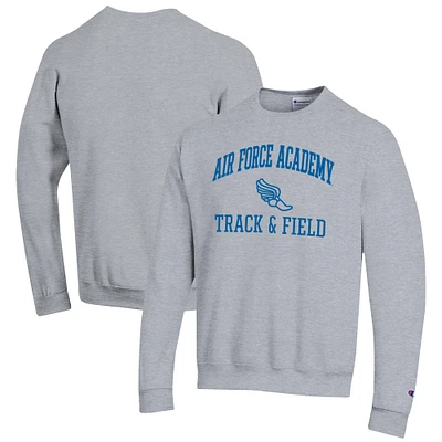 Men's Champion  Gray Air Force Falcons Track & Field Icon Powerblend Pullover Sweatshirt