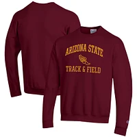Men's Champion  Maroon Arizona State Sun Devils Track & Field Icon Powerblend Pullover Sweatshirt