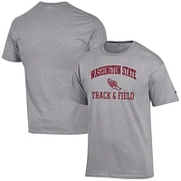 Men's Champion  Gray Washington State Cougars Track & Field Icon T-Shirt