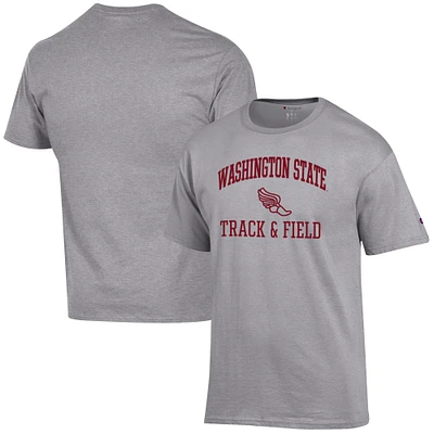 Men's Champion  Gray Washington State Cougars Track & Field Icon T-Shirt