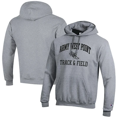Men's Champion  Gray Army Black Knights Track & Field Icon Powerblend Pullover Hoodie
