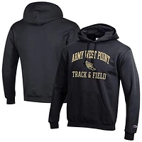 Men's Champion  Black Army Knights Track & Field Icon Powerblend Pullover Hoodie