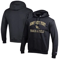 Men's Champion  Black Army Knights Track & Field Icon Powerblend Pullover Hoodie
