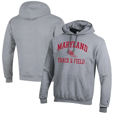 Men's Champion Maryland Terrapins Track & Field Icon Powerblend Pullover Hoodie