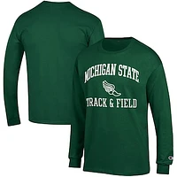 Men's Champion  Green Michigan State Spartans Track & Field Icon Long Sleeve T-Shirt