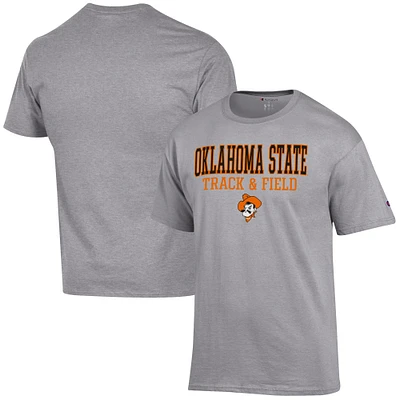 Men's Champion  Gray Oklahoma State Cowboys Track & Field Stack T-Shirt