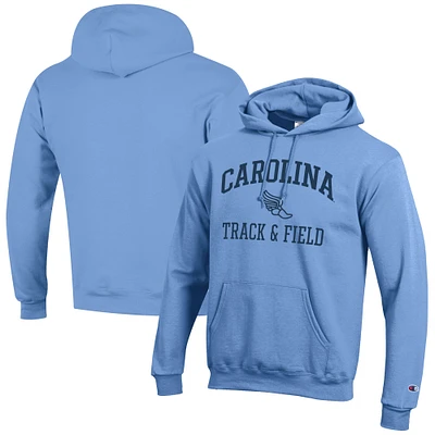 Men's Champion  Carolina Blue North Tar Heels Track & Field Icon Powerblend Pullover Hoodie