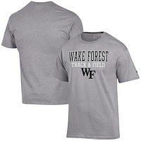 Men's Champion  Gray Wake Forest Demon Deacons Track & Field Stack T-Shirt