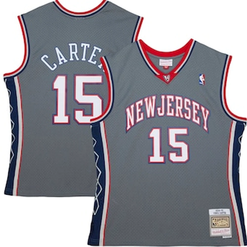 Men's Mitchell & Ness Vince Carter Gray New Jersey Nets 2004/05 Hardwood Classics Swingman Jersey