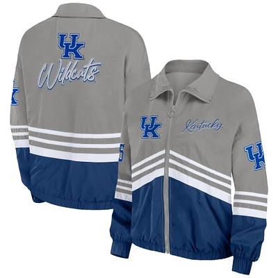 Women's WEAR by Erin Andrews Gray Kentucky Wildcats Vintage Throwback Windbreaker Full-Zip Jacket