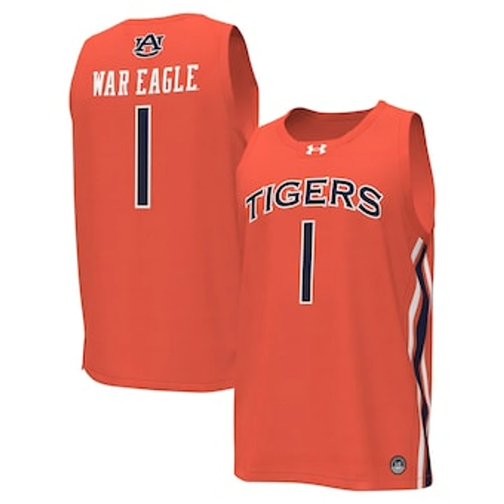 Men's Under Armour #1 Orange Auburn Tigers Replica Basketball Jersey