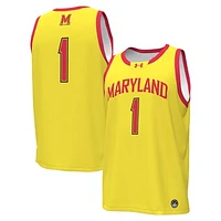 Men's Under Armour #1 Gold Maryland Terrapins Replica Basketball Jersey