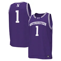 Men's Under Armour #1 Purple Northwestern Wildcats Replica Basketball Jersey