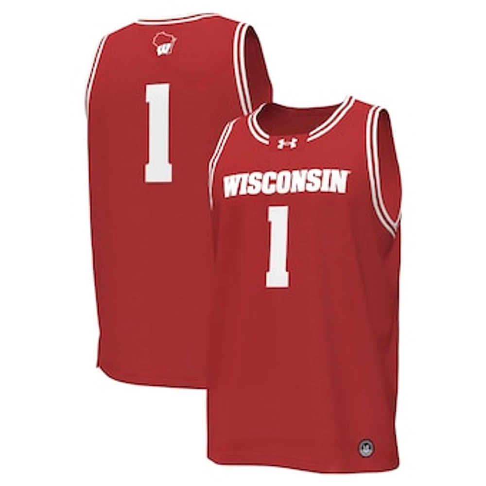 Men's Under Armour #1 Wisconsin Badgers Replica Basketball Jersey