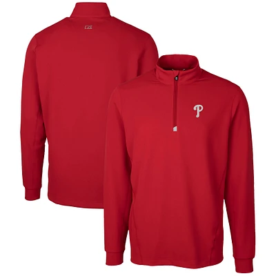 Men's Cutter & Buck Philadelphia Phillies Traverse Stretch Quarter-Zip Pullover Top