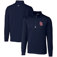 Men's Cutter & Buck  Navy St. Louis Cardinals Traverse Stretch Quarter-Zip Pullover Top