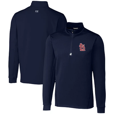 Men's Cutter & Buck  Navy St. Louis Cardinals Traverse Stretch Quarter-Zip Pullover Top