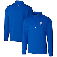 Men's Cutter & Buck  Royal New York Mets Traverse Stretch Quarter-Zip Pullover Top