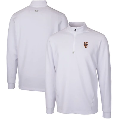 Men's Cutter & Buck New York Mets Traverse Stretch Quarter-Zip Pullover Top