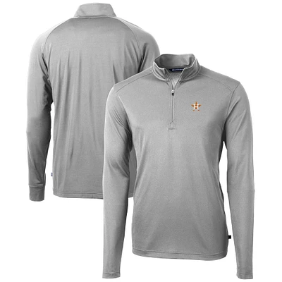 Men's Cutter & Buck  Gray Houston Astros Virtue Eco Pique Recycled Quarter-Zip Pullover Top