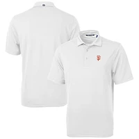 Men's Cutter & Buck  White San Francisco Giants Virtue Eco Pique Recycled Polo