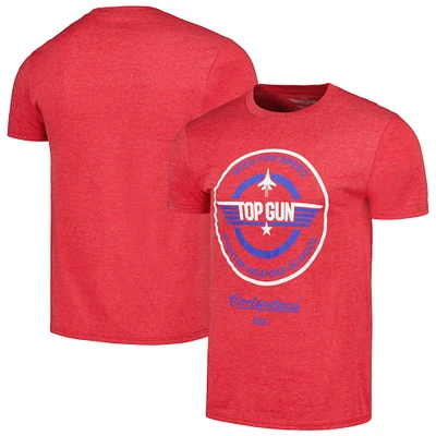 Men's Contenders Clothing Heather Red Top Gun Crest T-Shirt