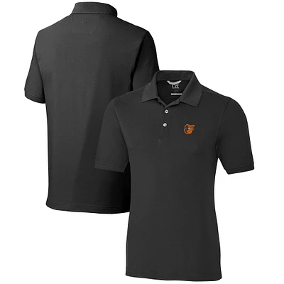 Men's Cutter & Buck  Black Baltimore Orioles Big Tall Advantage Tri-Blend Pique Polo