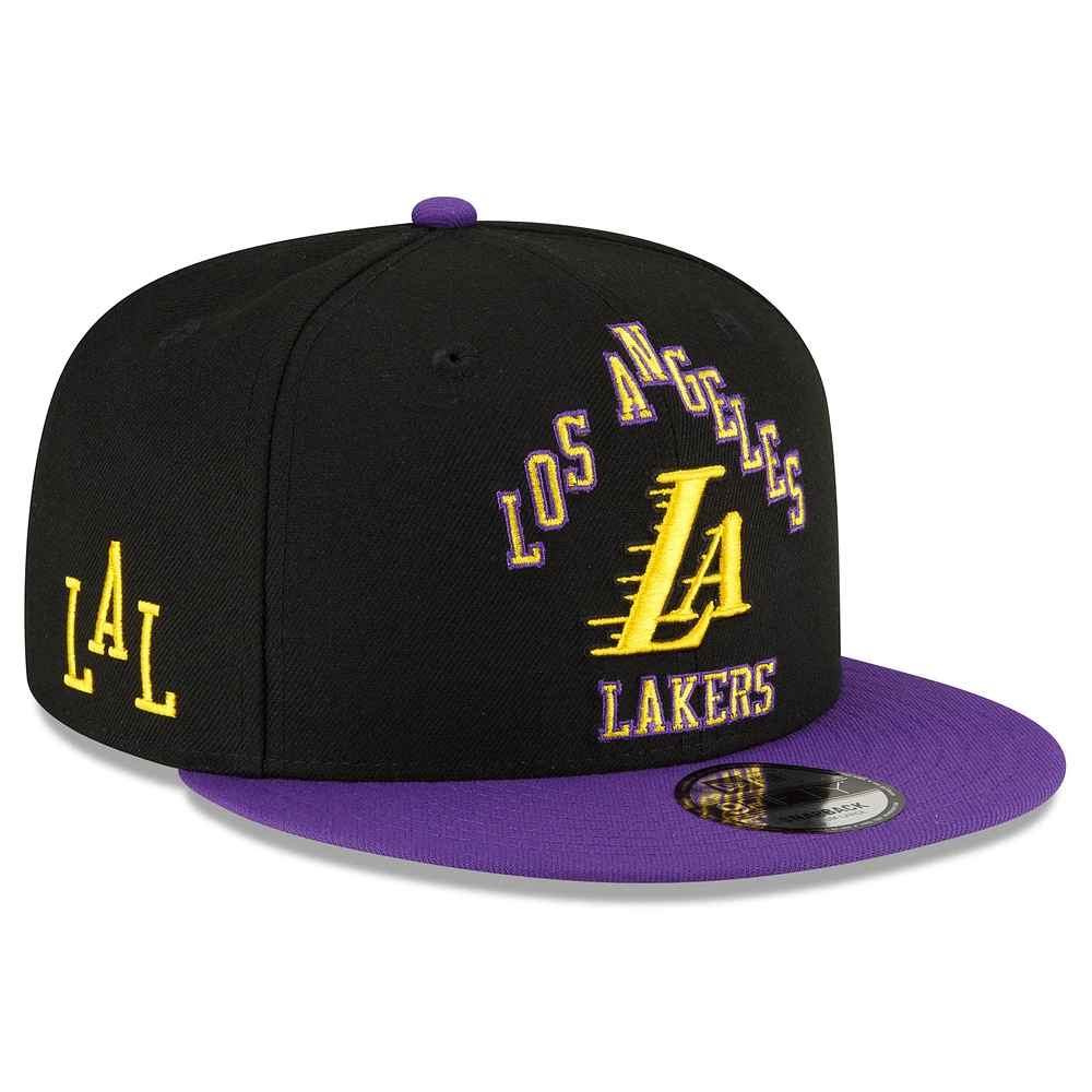 Men's New Era  Black/Purple Los Angeles Lakers 2023/24 City Edition 9FIFTY Snapback Adjustable Hat