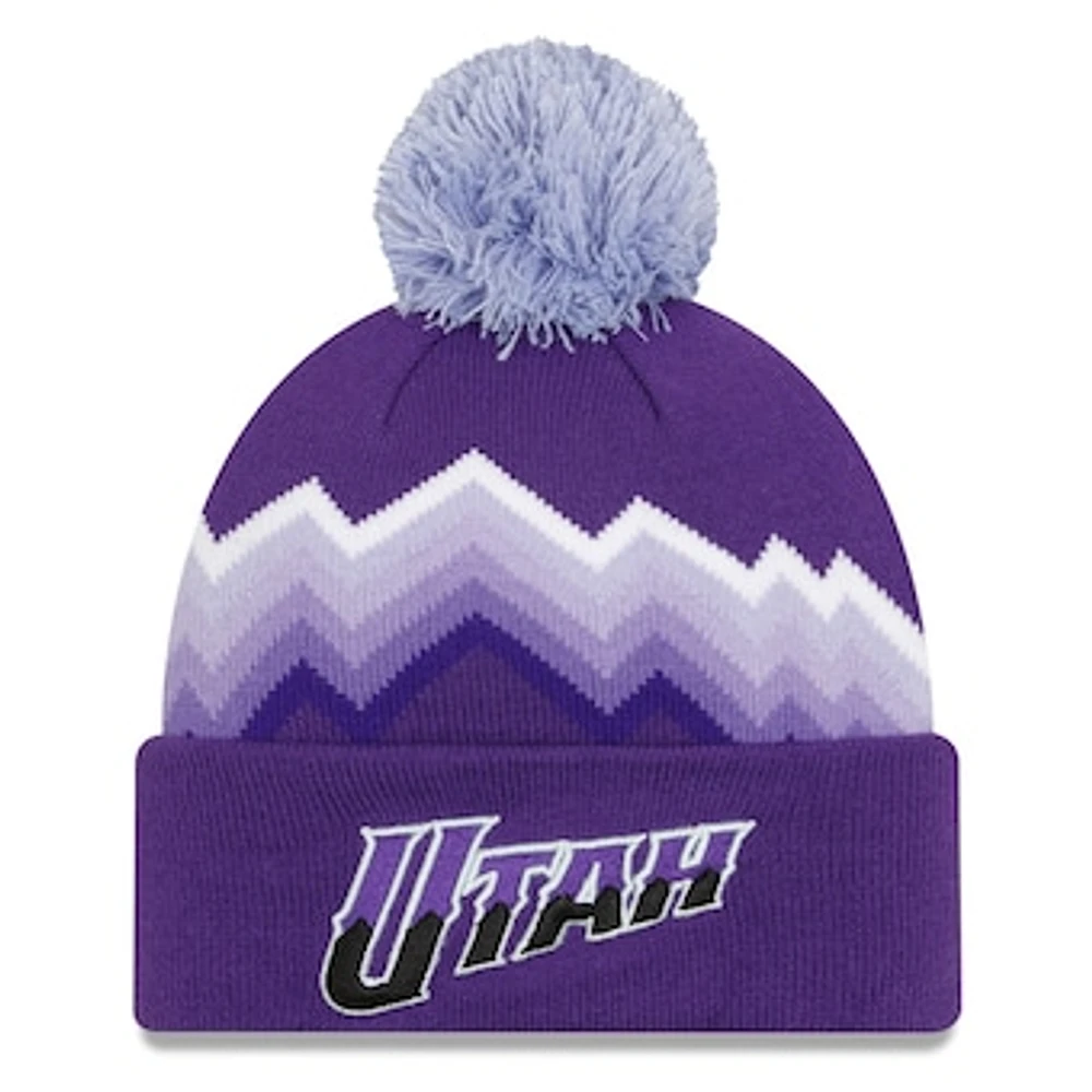 Men's New Era  Purple Utah Jazz 2023/24 City Edition Cuffed Pom Knit Hat