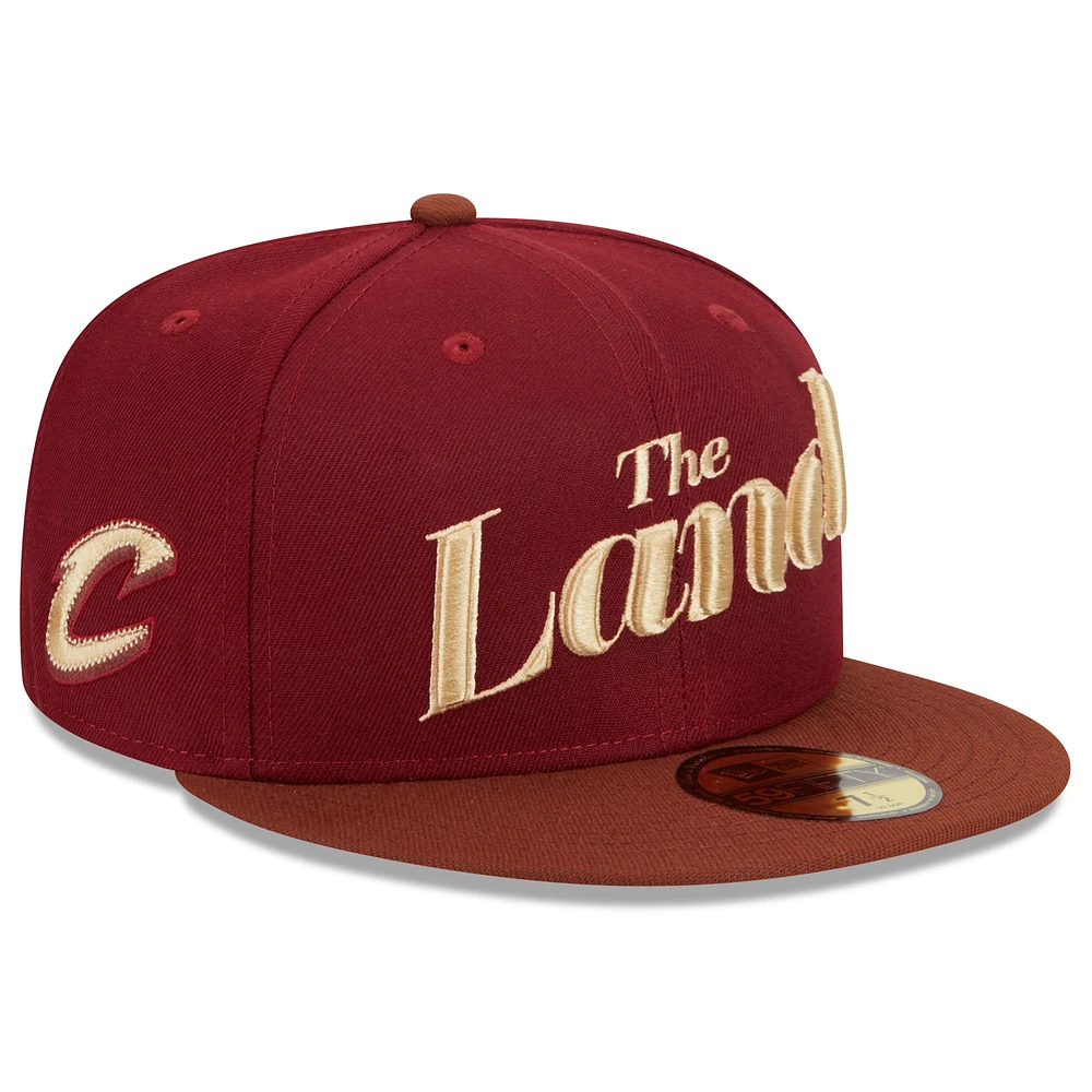 Men's New Era  Wine/Brown Cleveland Cavaliers 2023/24 City Edition 59FIFTY Fitted Hat