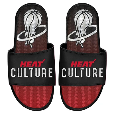 Men's ISlide  Black Miami Heat 2023/24 City Edition Gel Slide Sandals