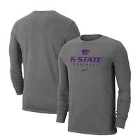 Men's Nike  Heather Gray Kansas State Wildcats Changeover Long Sleeve T-Shirt