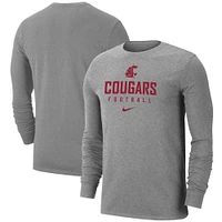 Men's Nike  Heather Gray Washington State Cougars Changeover Long Sleeve T-Shirt