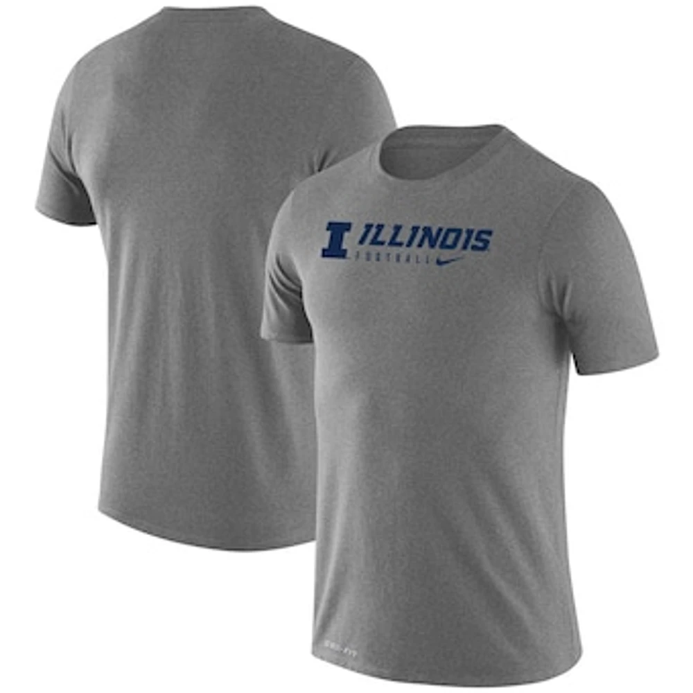 Men's Nike Heather Gray Illinois Fighting Illini Changeover Legend T-Shirt