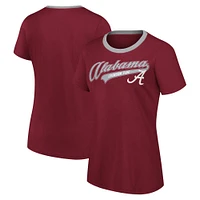 Women's G-III 4Her by Carl Banks Crimson Alabama Crimson Tide Recruit Ringer T-Shirt