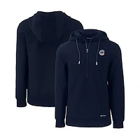 Men's Cutter & Buck Navy Chicago Cubs Stars Stripes Roam Eco Half-Zip Recycled Pullover Hoodie