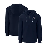Men's Cutter & Buck Navy Chicago Cubs Stars Stripes Roam Eco Half-Zip Recycled Pullover Hoodie